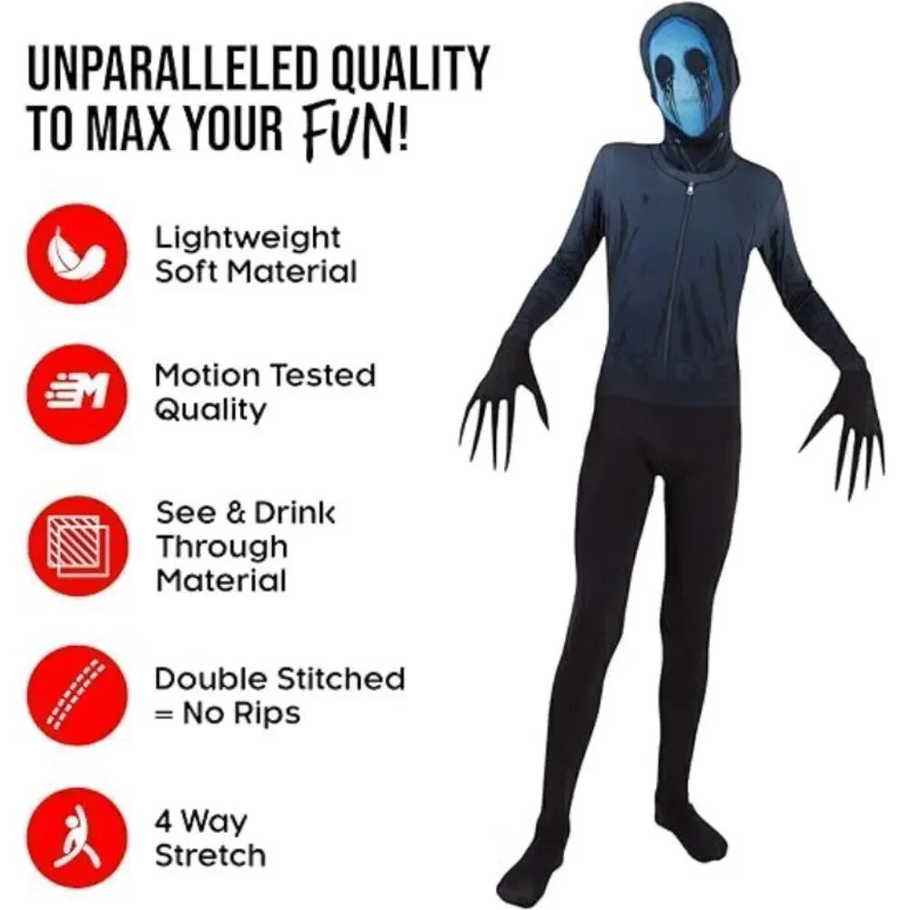 Morphsuits Eyeless Jack Costumes, Scary Jeff The Killer Skinwalker Costume Kids